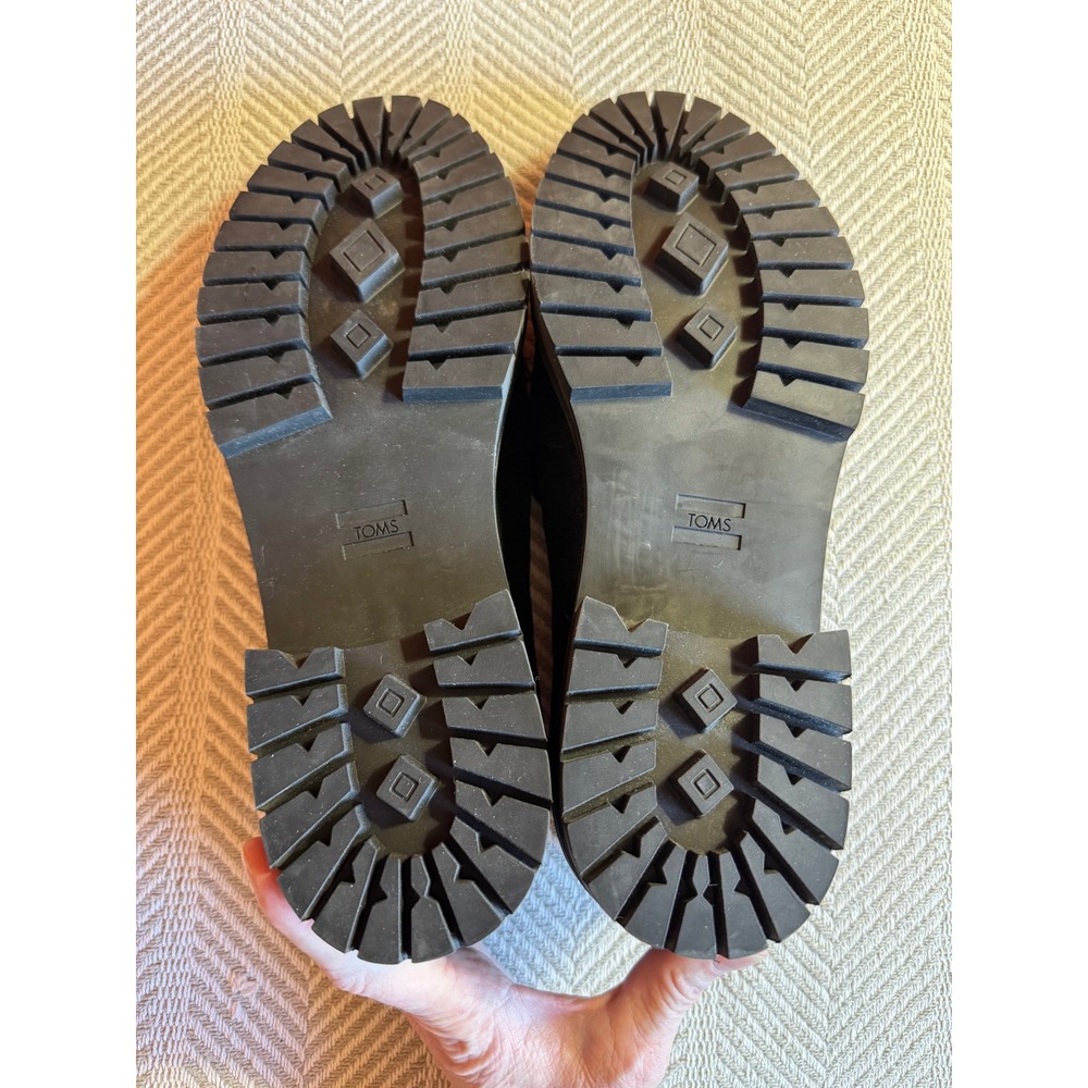 Toms Cara Loafers Black Metallic Leather Size 11 EUC - Picture 7 of 8